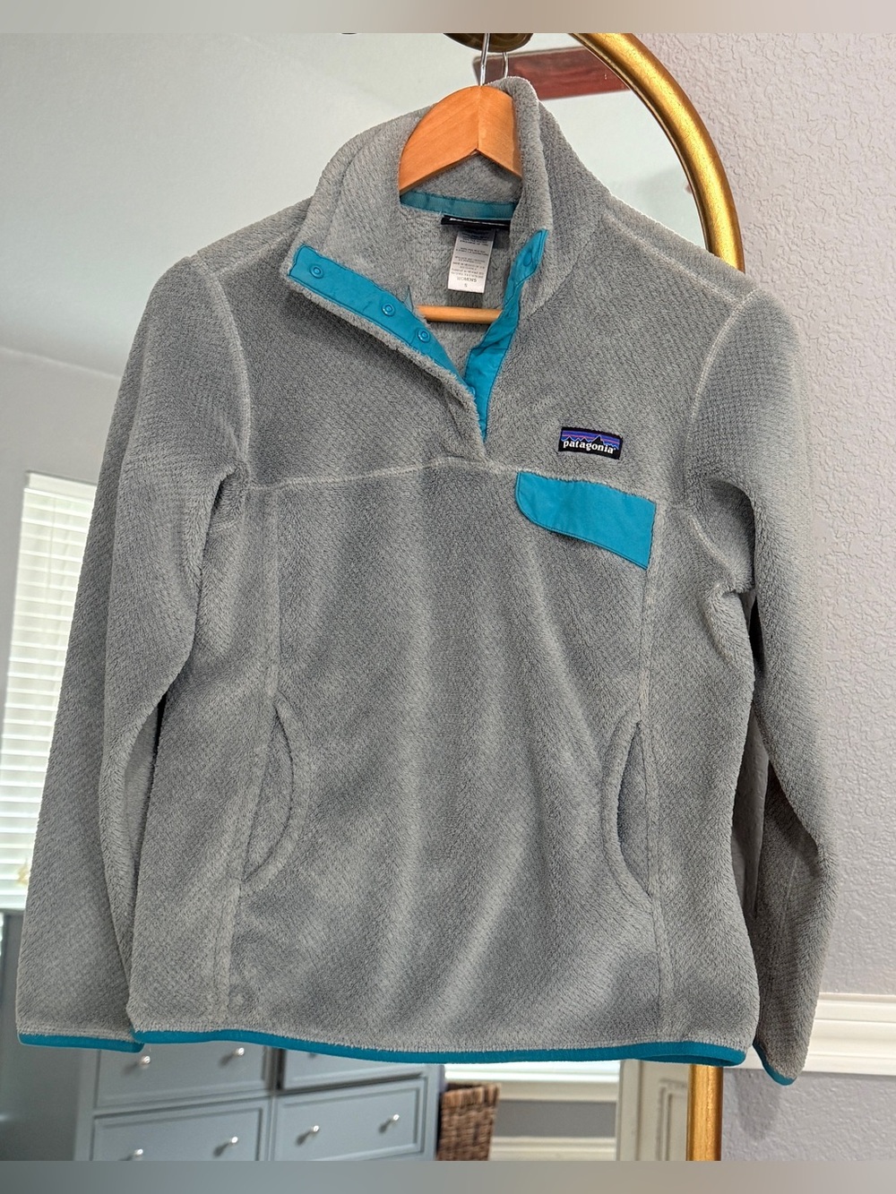 Patagonia Fleece Pullover Womens small gray Re-Tool Snap-T Polartec Quilted